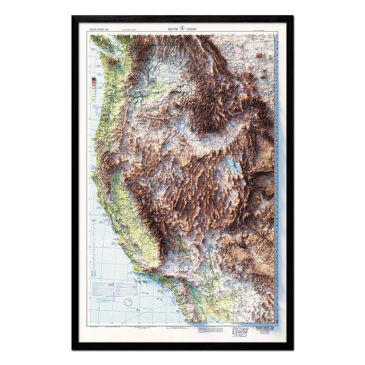 Aeronautical Chart of the Southwest USA - 1950