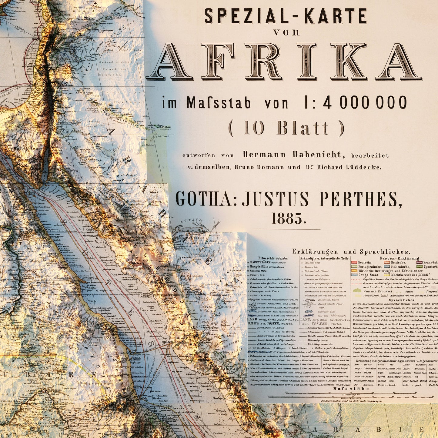 Africa 1885 Shaded Relief Map
