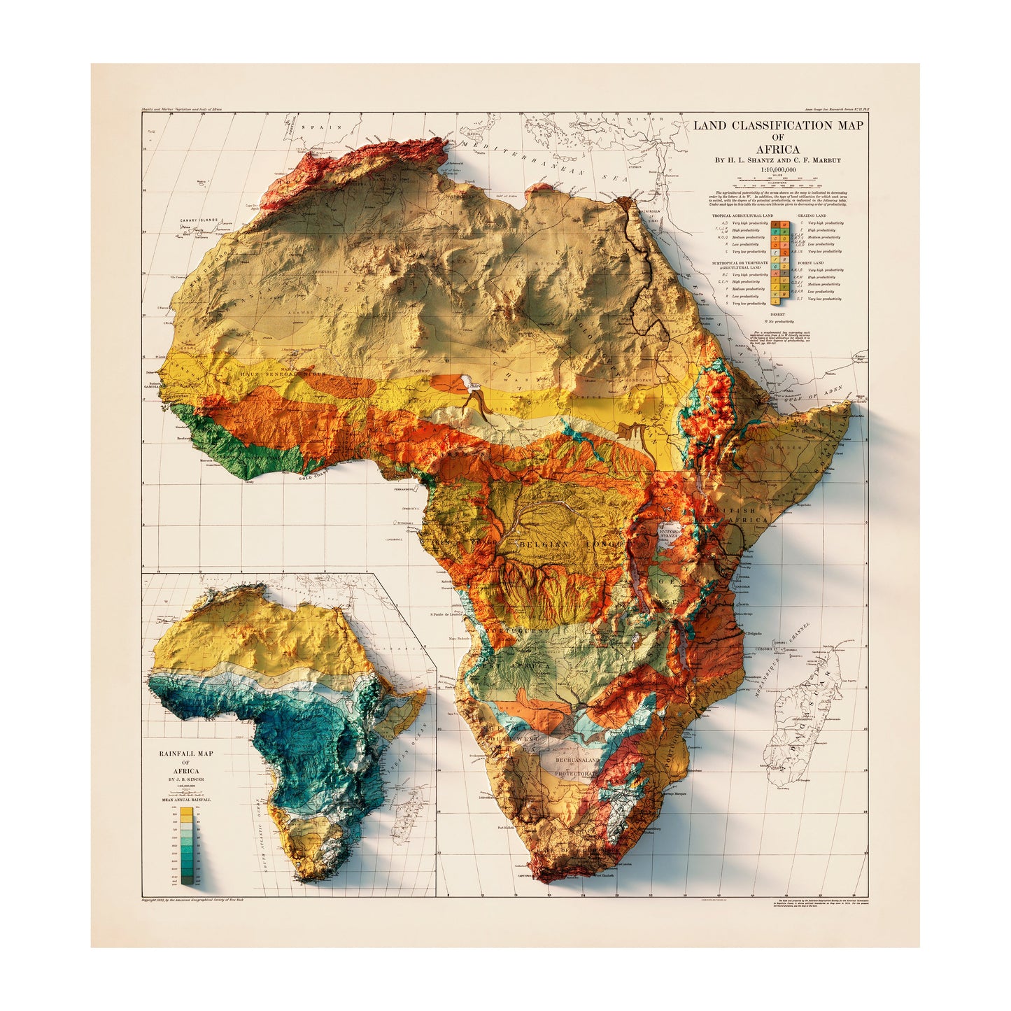 Vintage Map of Africa - 1923