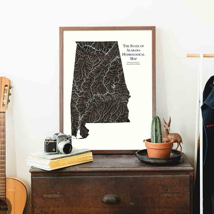 Alabama Hydrological Map