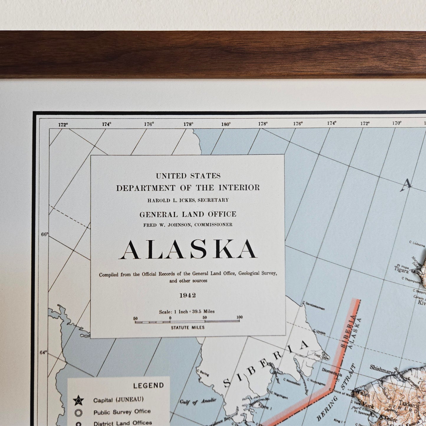 Alaska 1942 3D Raised Relief Map