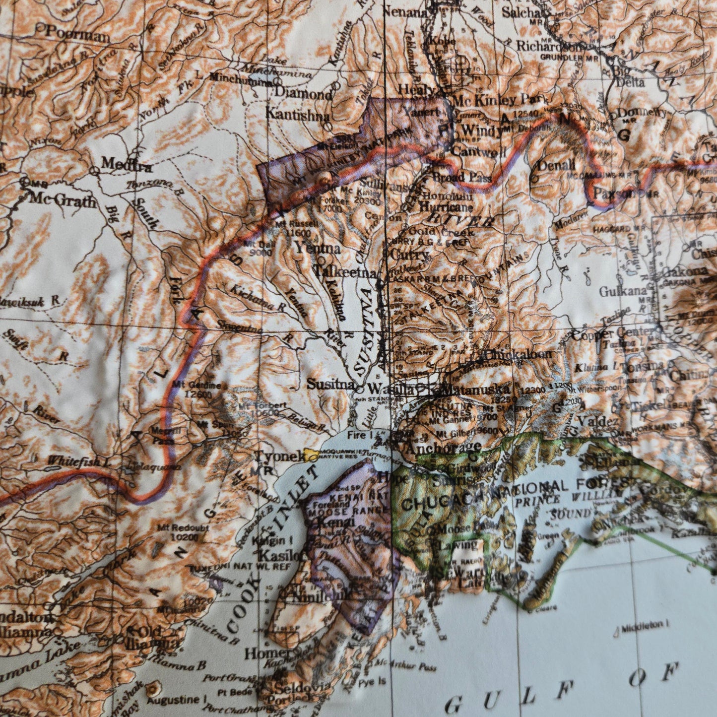 Alaska 1942 3D Raised Relief Map