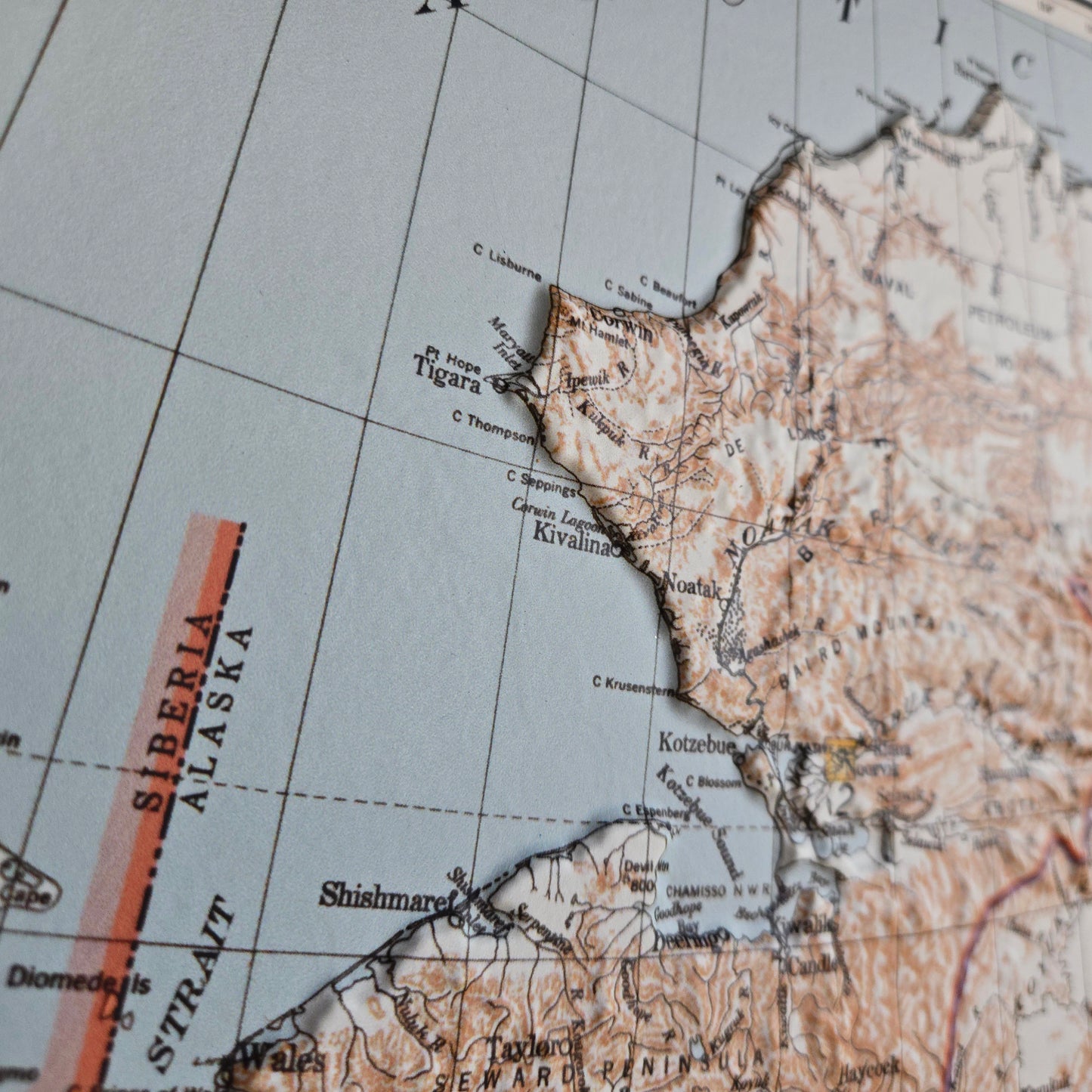 Alaska 1942 3D Raised Relief Map