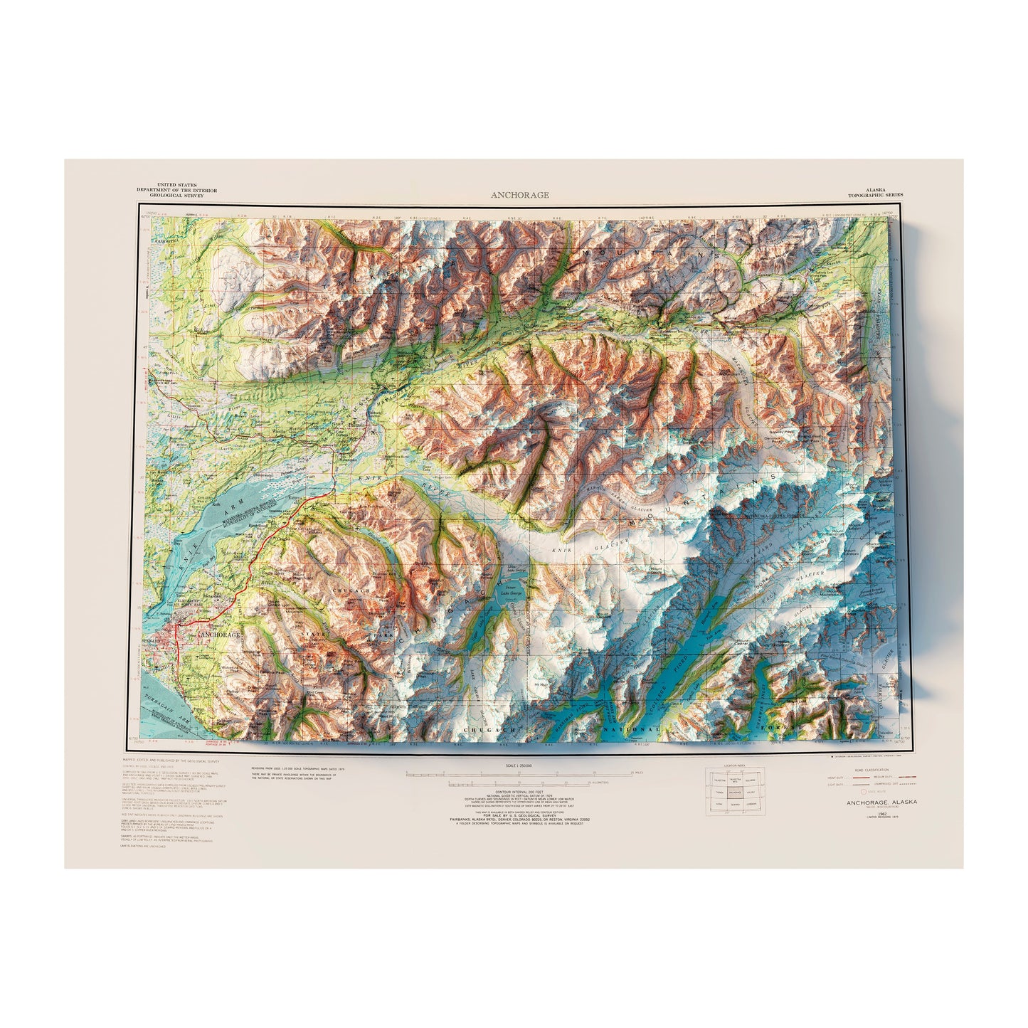 Anchorage Relief Map - 1979