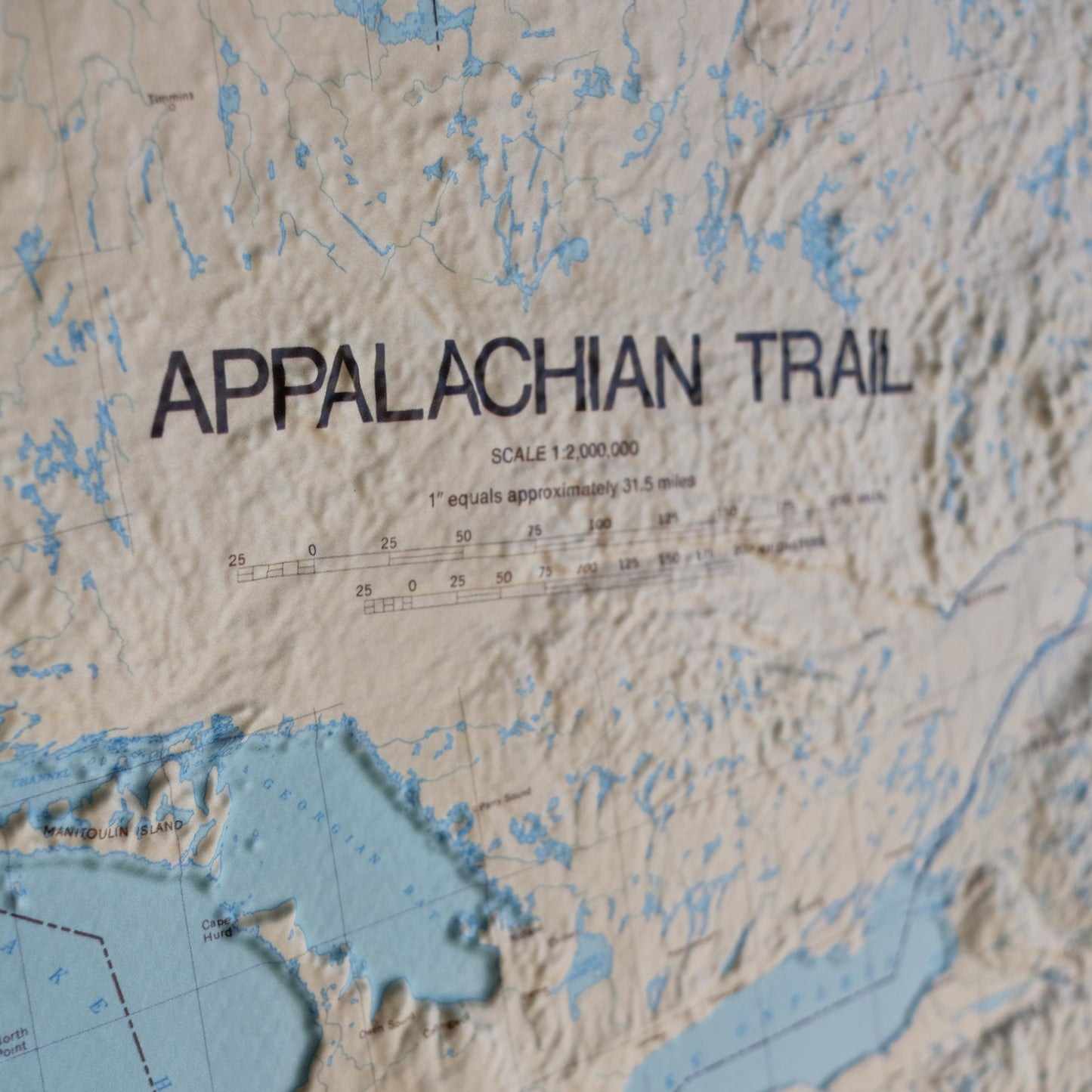 Appalachian Trail 1981 3D Raised Relief Map
