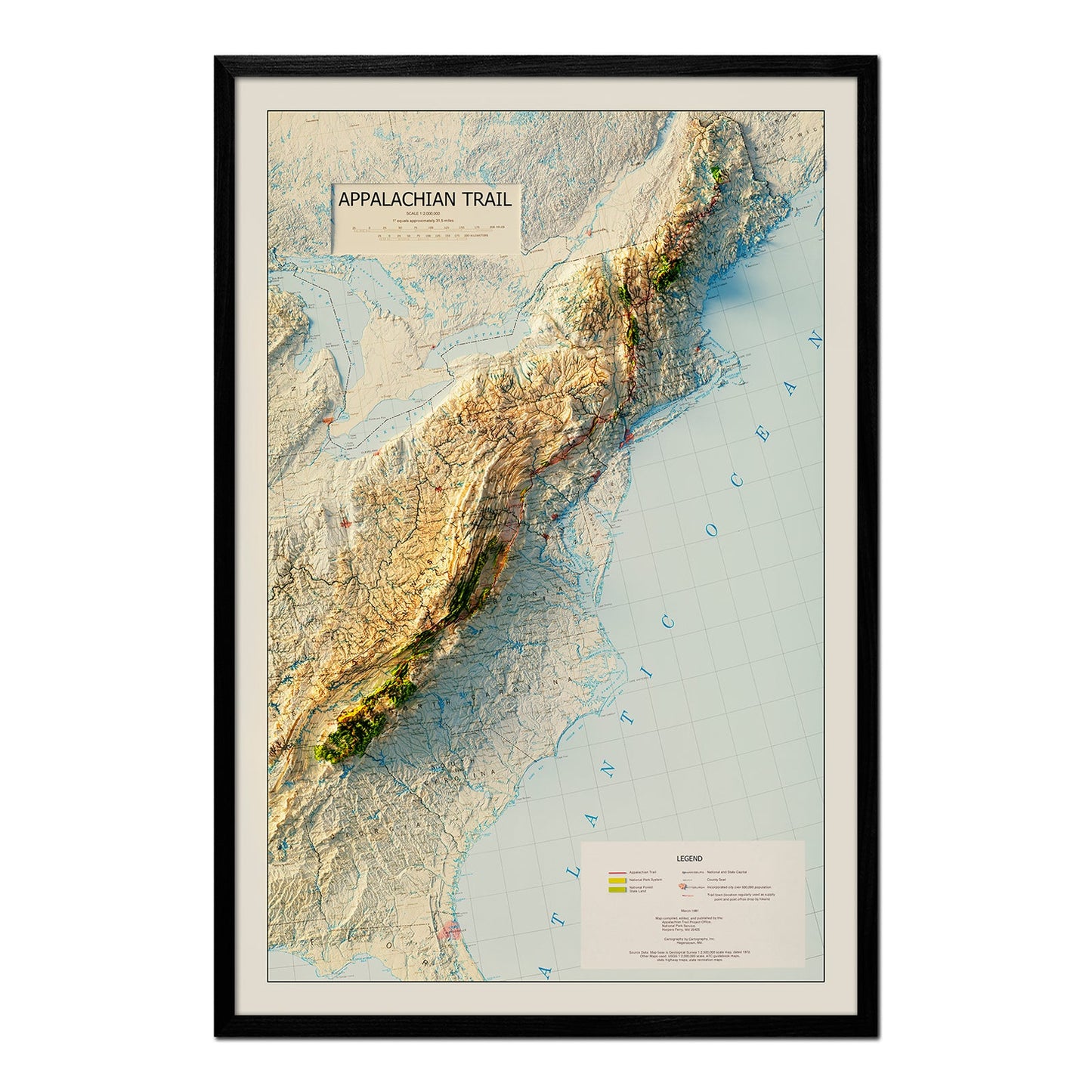 Appalachian Trail Relief Map - 1981