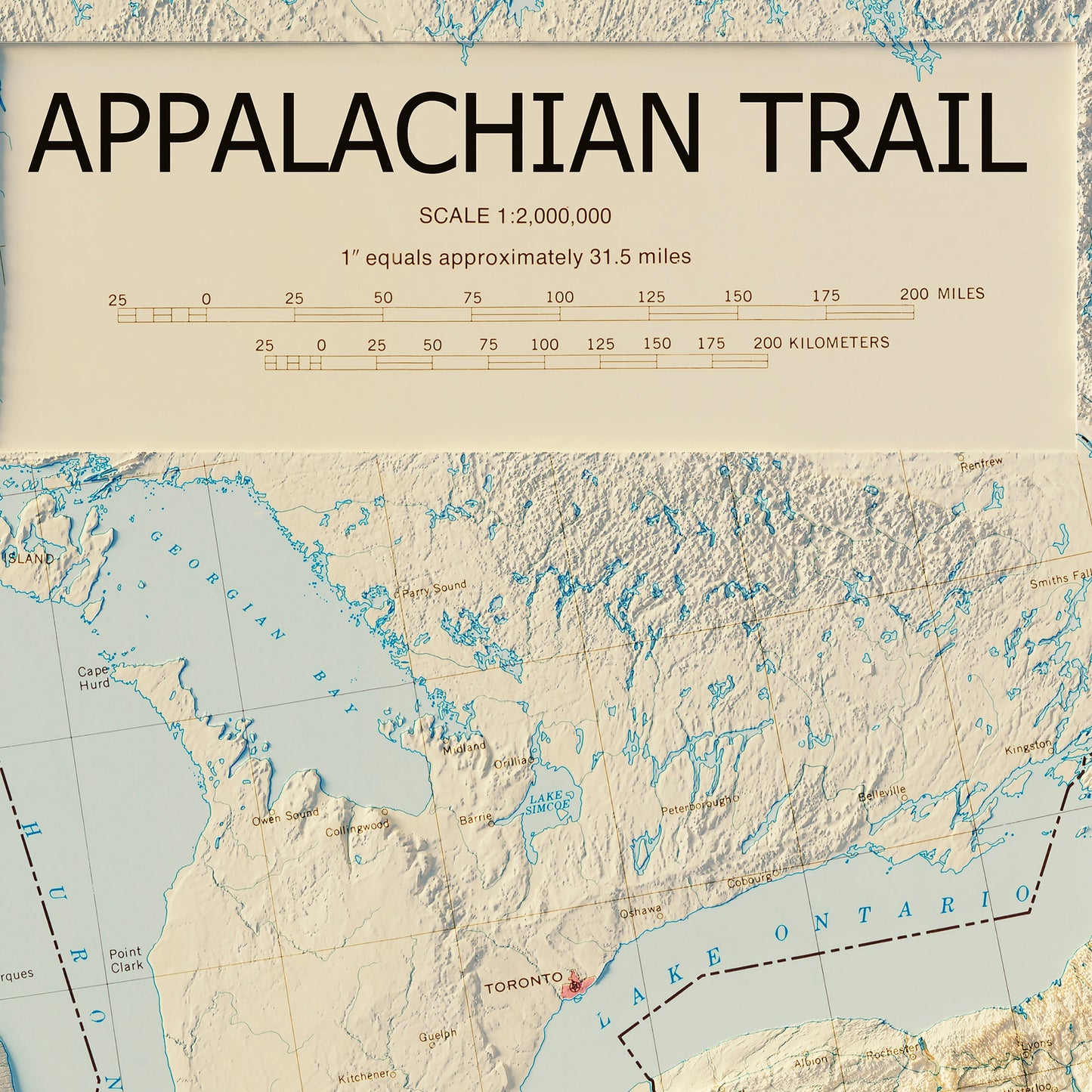 Appalachian Trail 1981 Shaded Relief Map