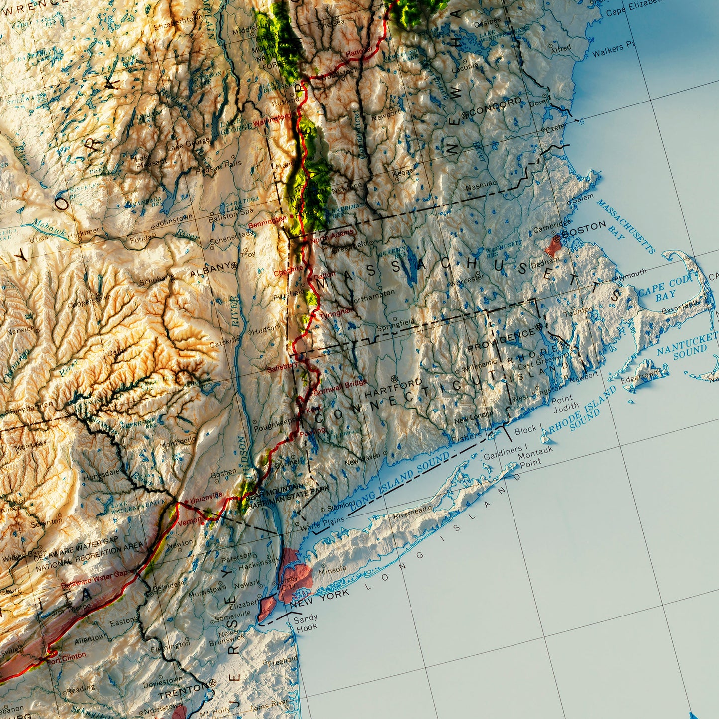Appalachian Trail 1981 Shaded Relief Map