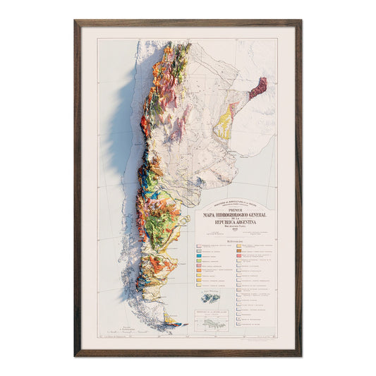 Argentina Relief Map - 1941