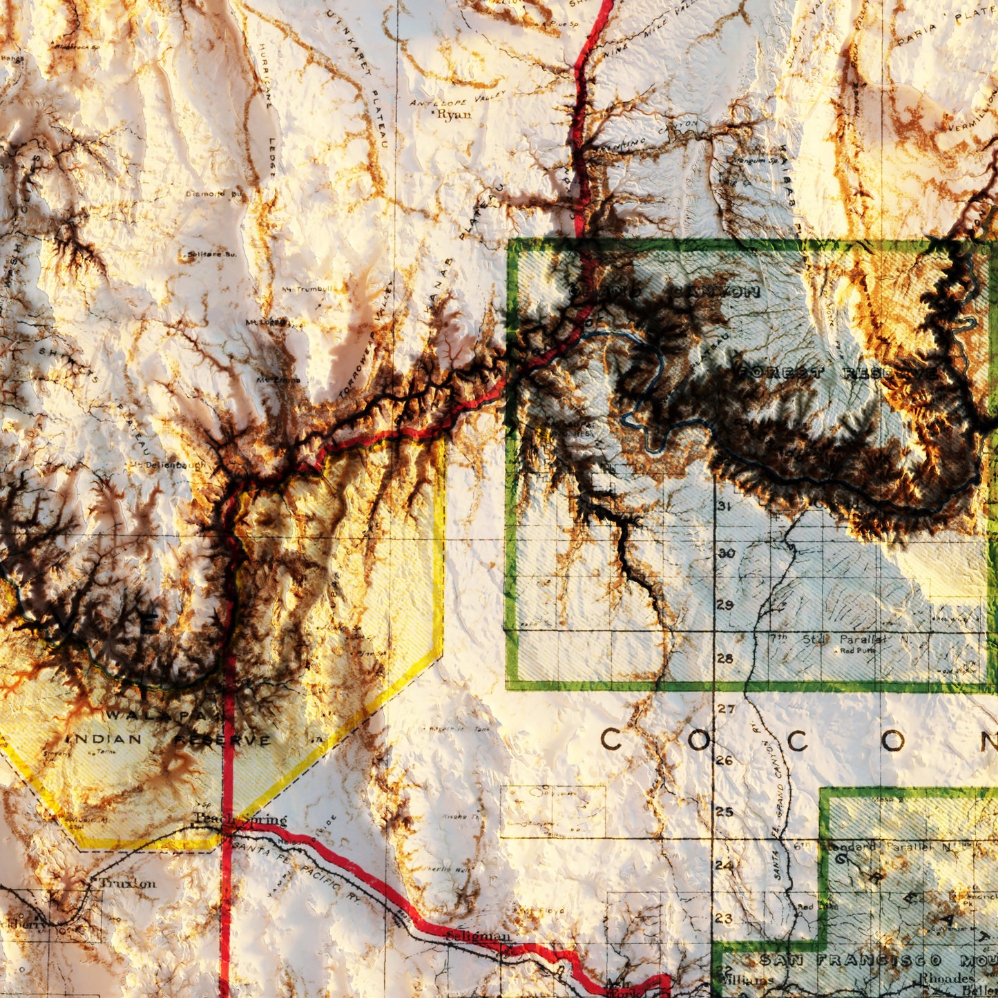 Arizona 1903 Shaded Relief Map
