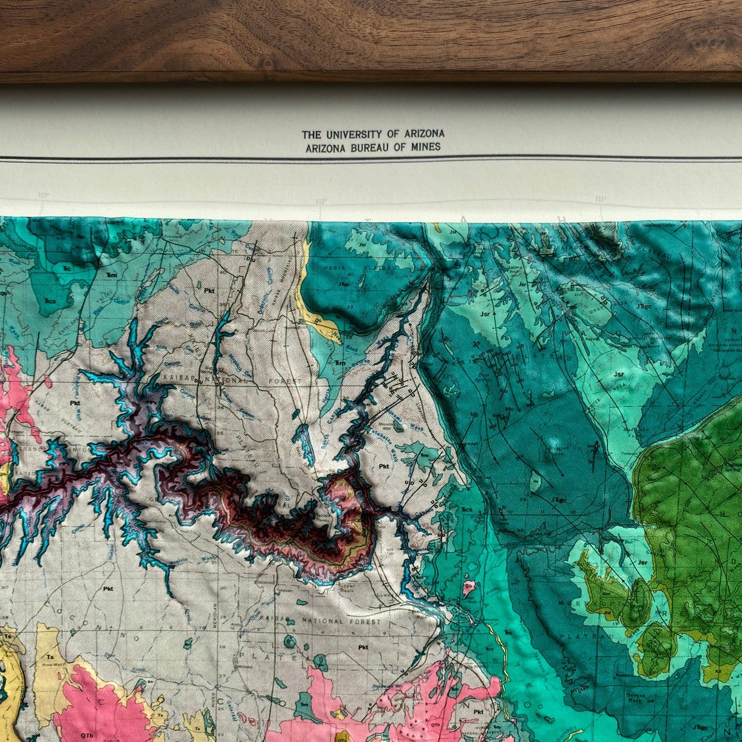 Arizona 1969 3D Raised Relief Map
