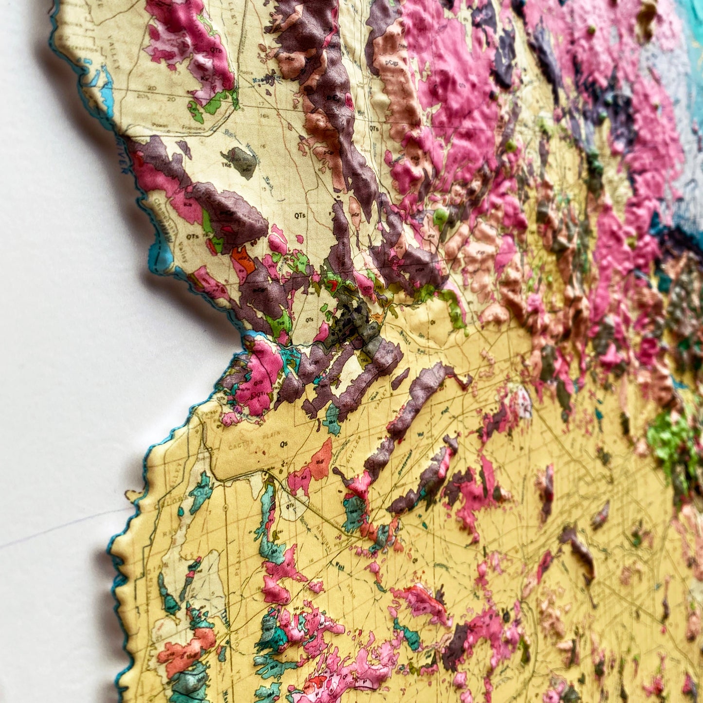 Arizona 1969 3D Raised Relief Map
