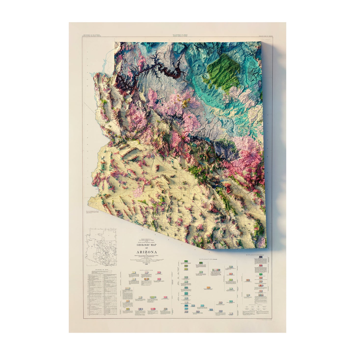 Arizona Relief Map - 1969