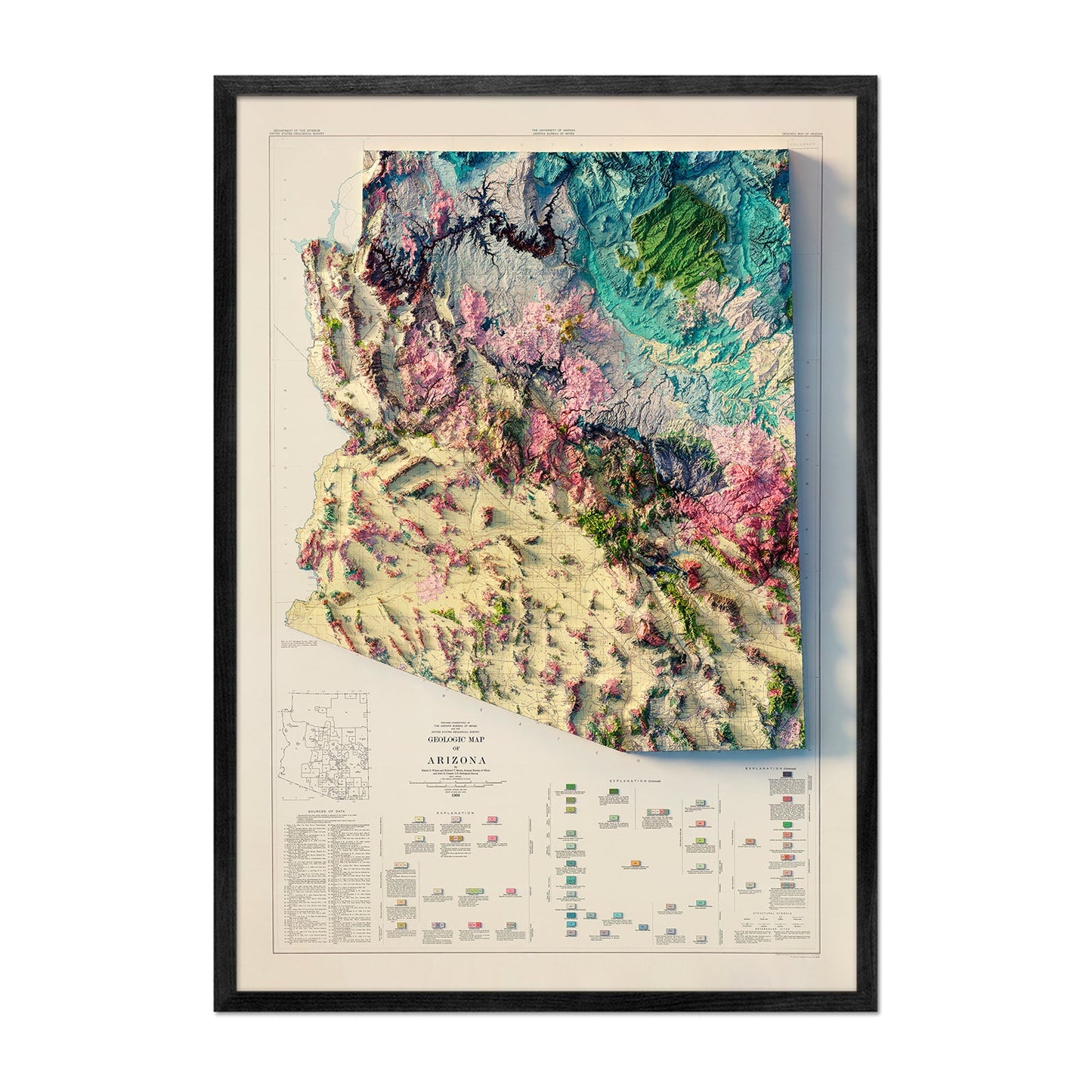 Arizona Relief Map - 1969