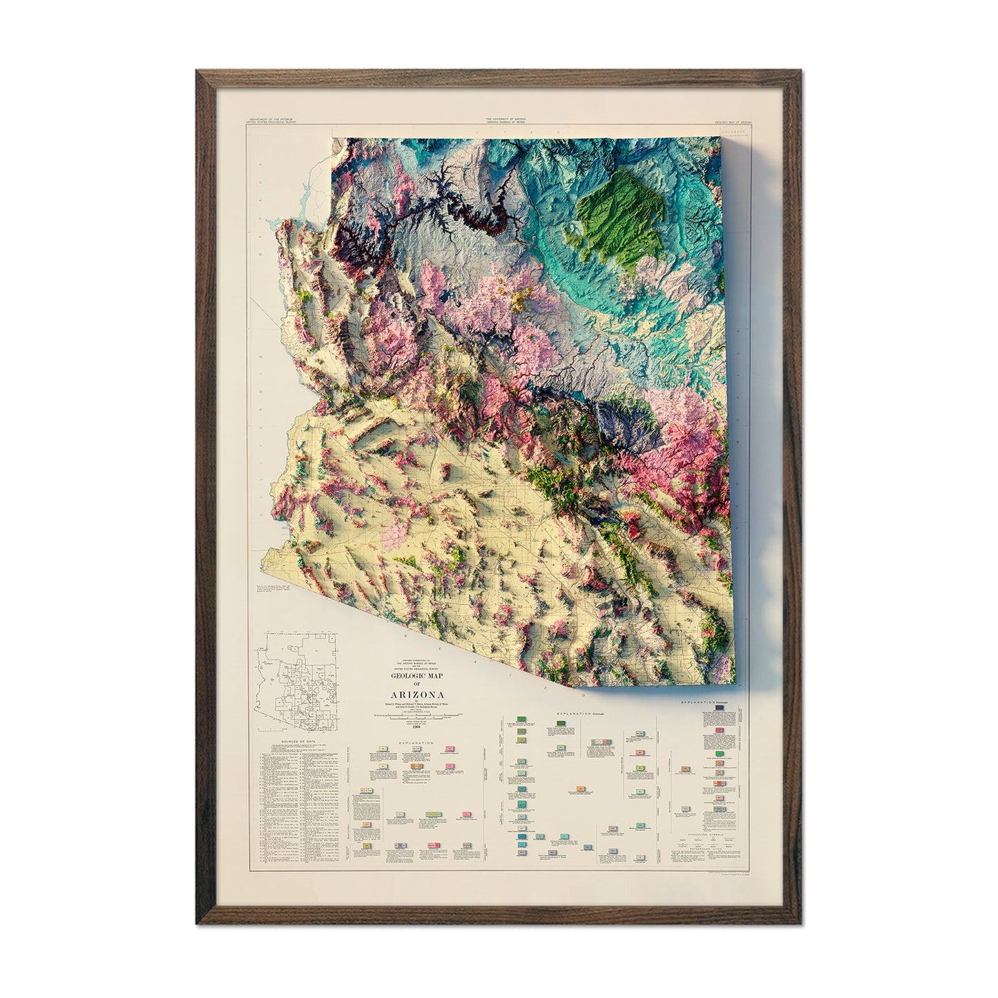 Arizona Relief Map - 1969