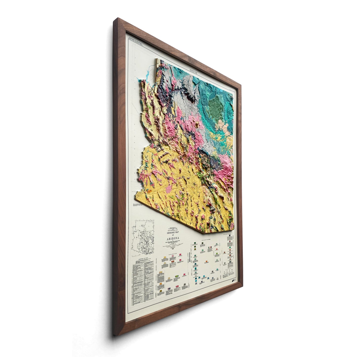 Arizona 1969 3D Raised Relief Map