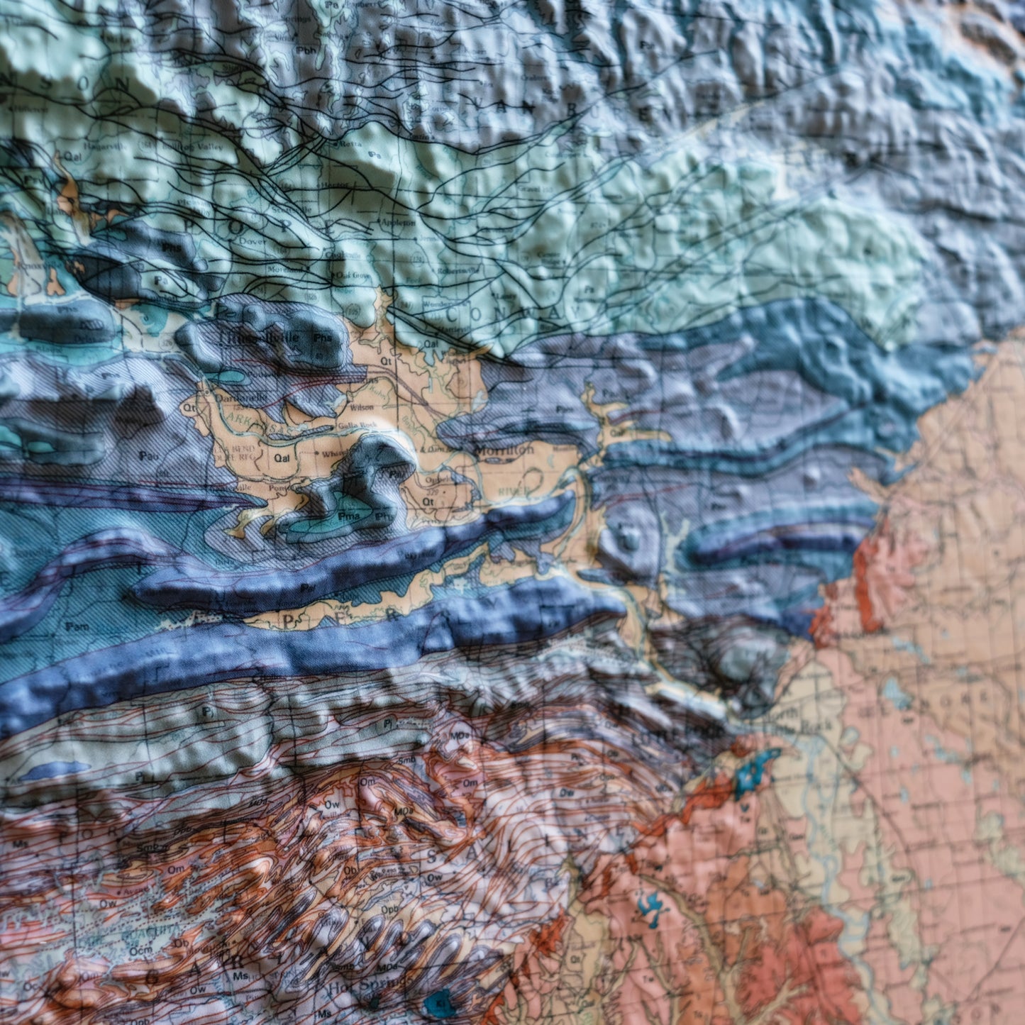 Arkansas 1993 3D Raised Relief Map