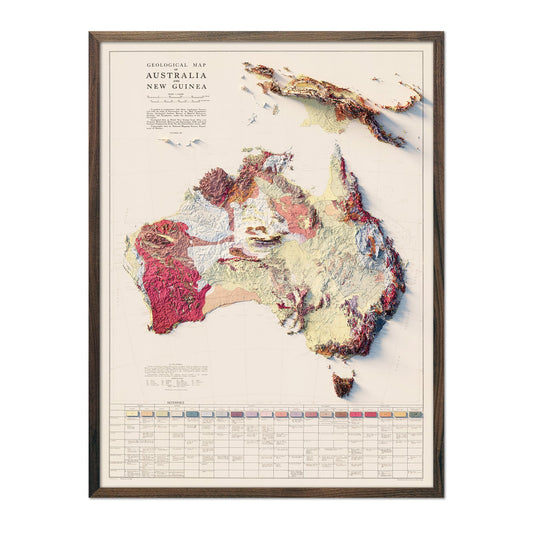 Australia and New Guinea Relief Map - 1952