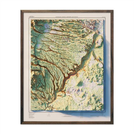 Vintage Bandelier Relief Map - 1953