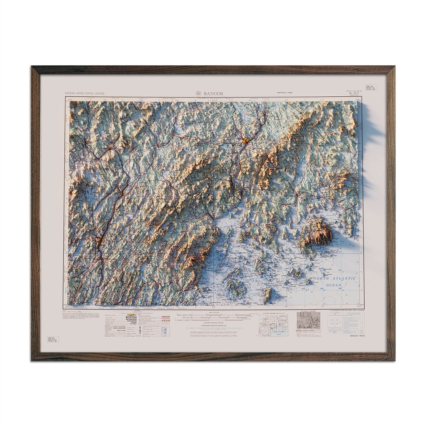 Vintage Map of Bangor, ME - 1960