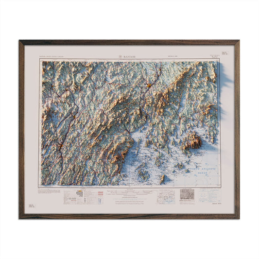 Vintage Map of Bangor, ME - 1960