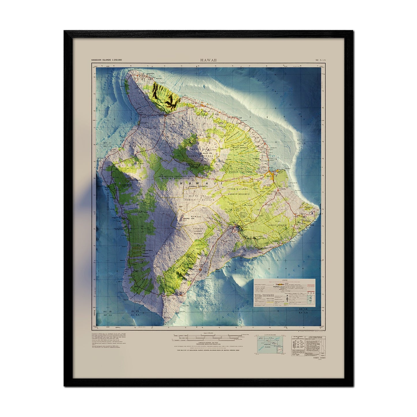 Big Island Relief Map - 1975