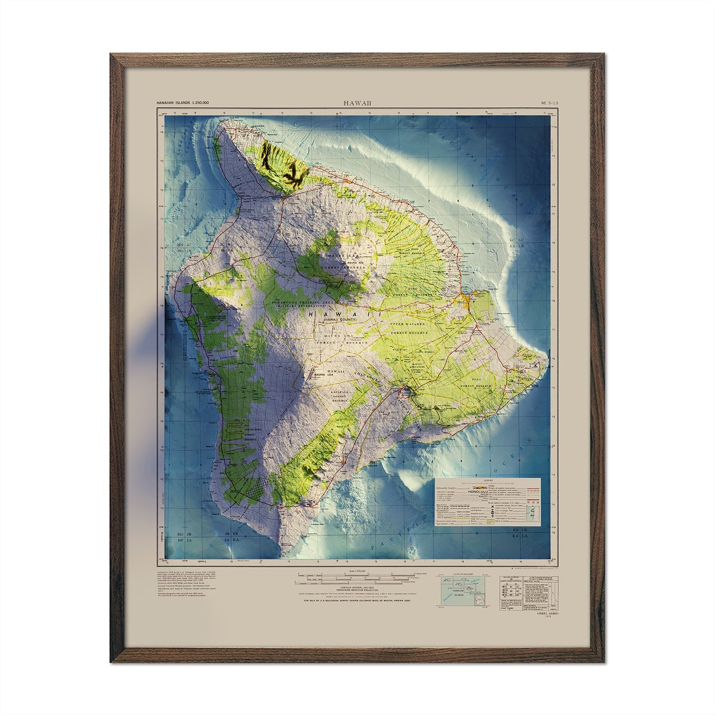 Big Island Relief Map - 1975