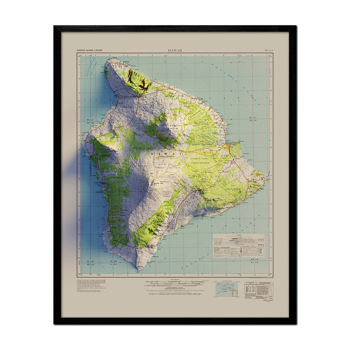 Big Island Relief Map - 1975