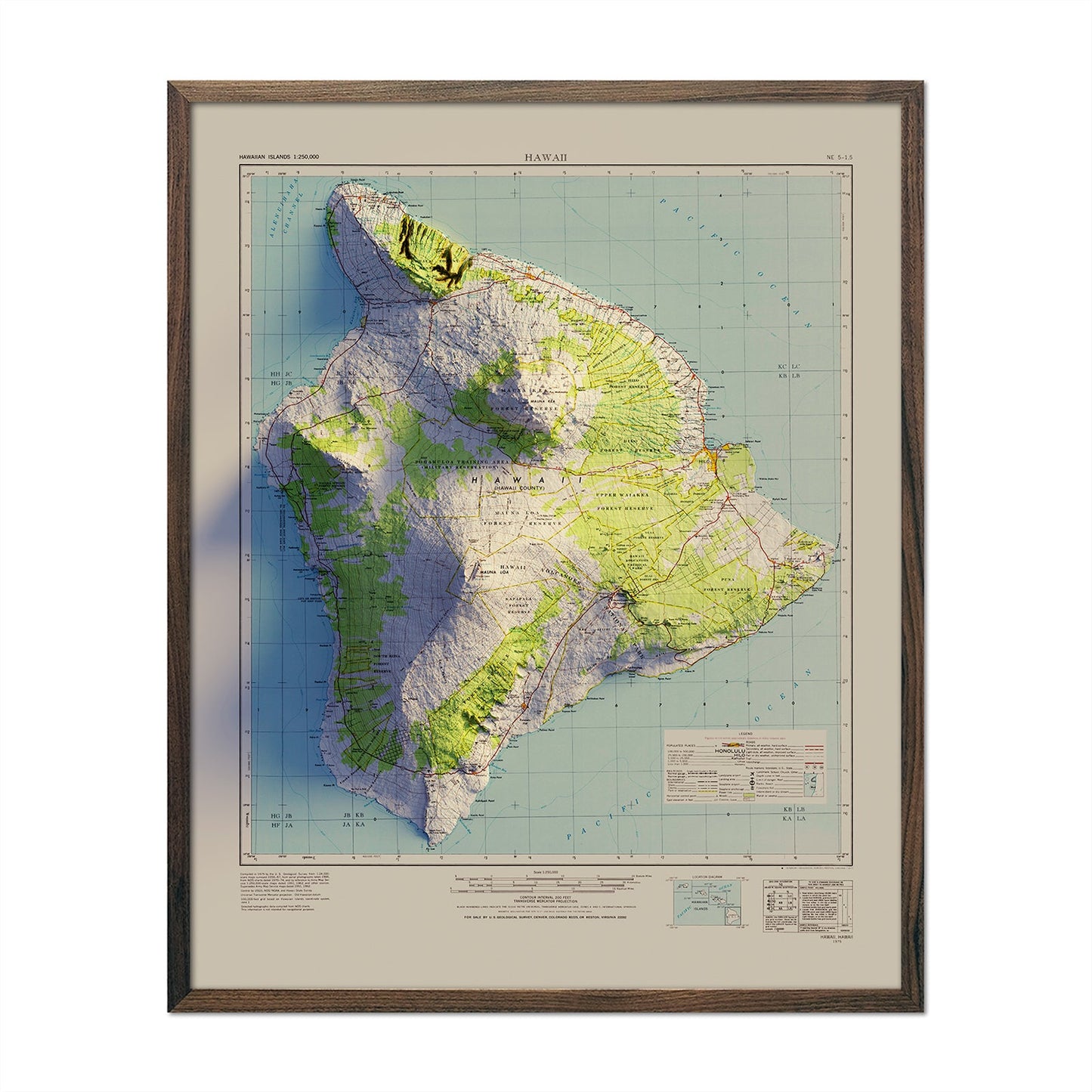 Big Island Relief Map - 1975