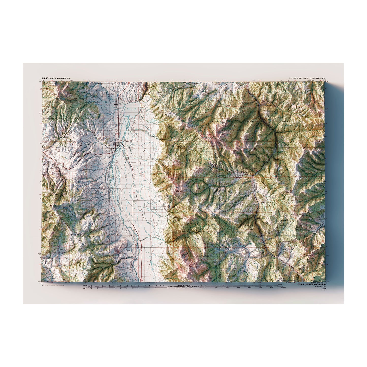Vintage Big Sky 1989 Relief Map