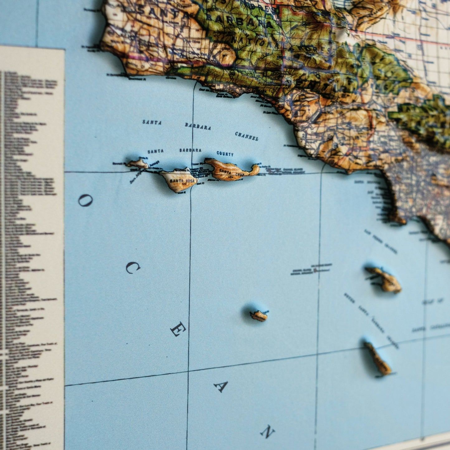 California 1944 3D Raised Relief Map