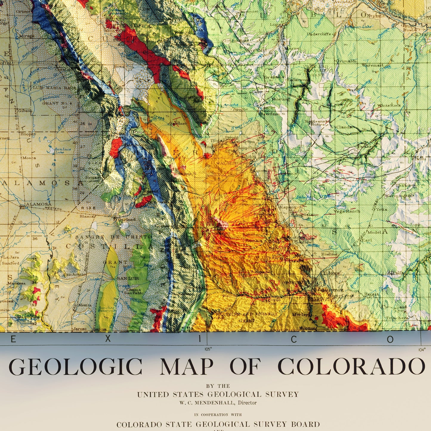 Colorado 1935 Shaded Relief Map
