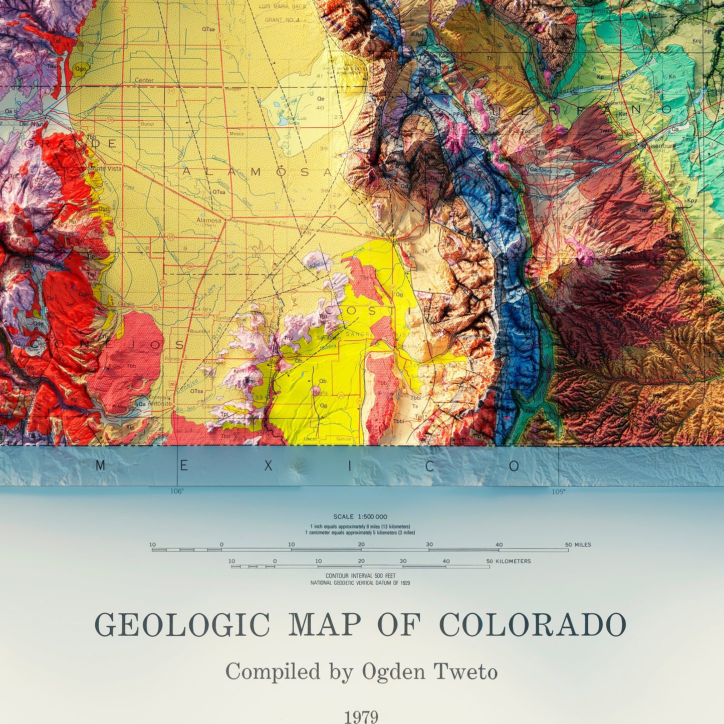 Colorado 1979 Shaded Relief Map