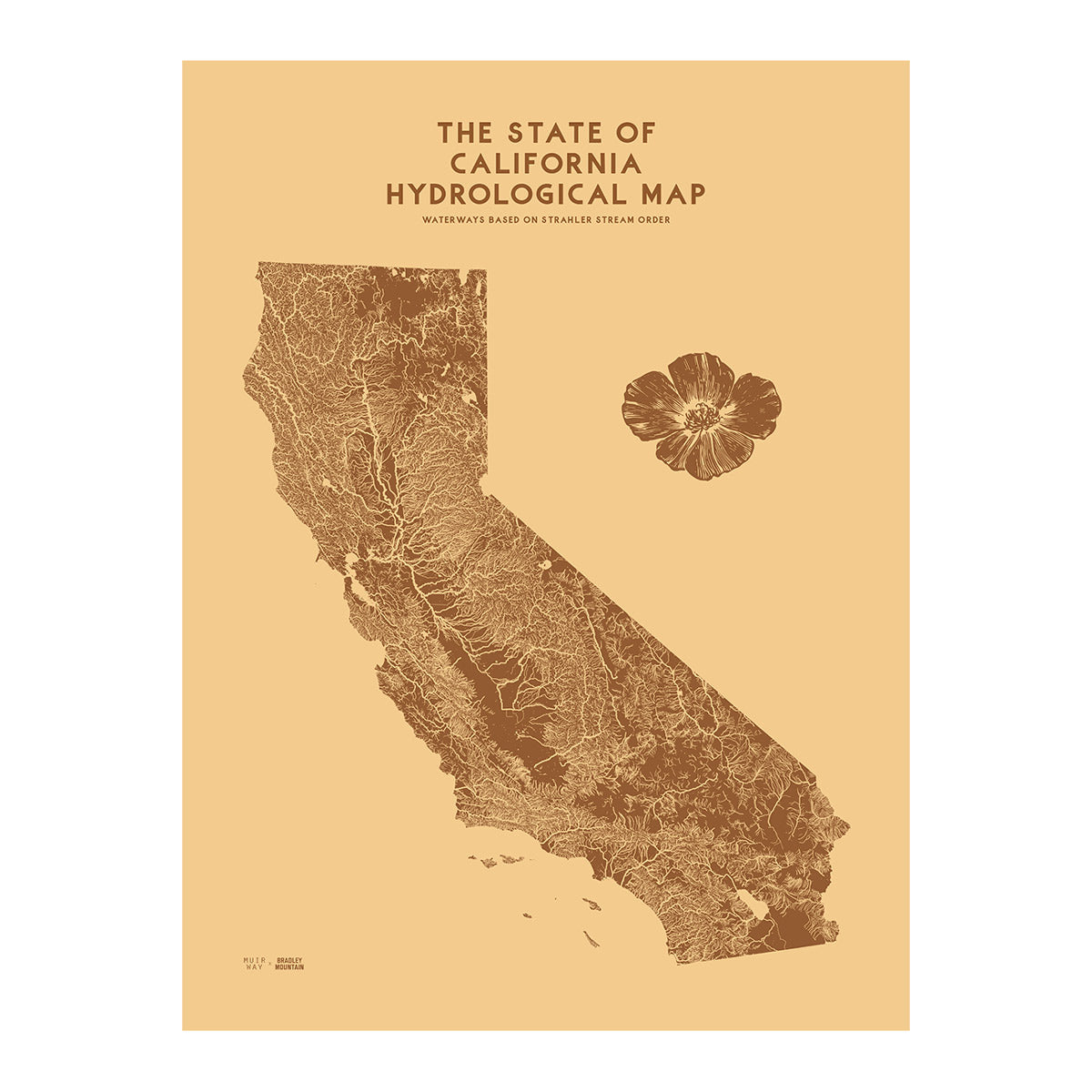 California Hydrological Map Bradley