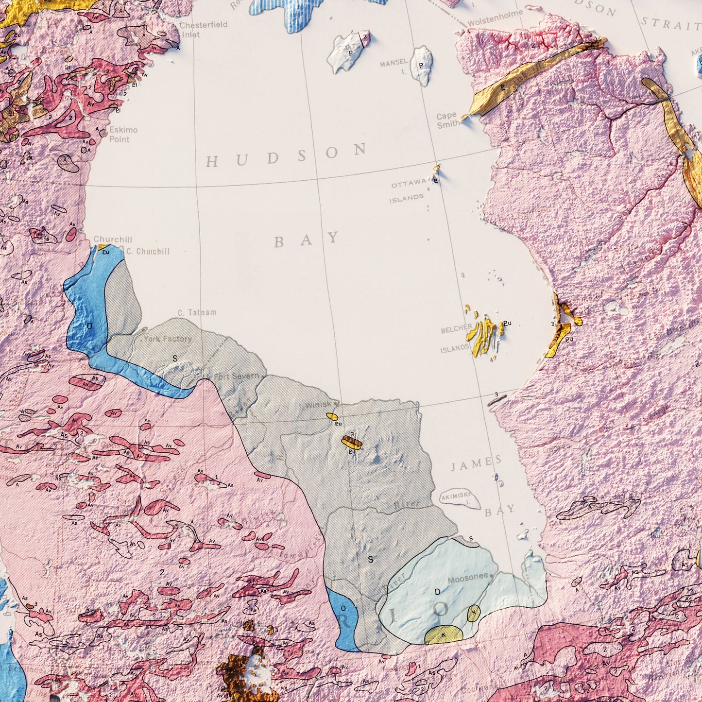 Canada 1956 Shaded Relief Map