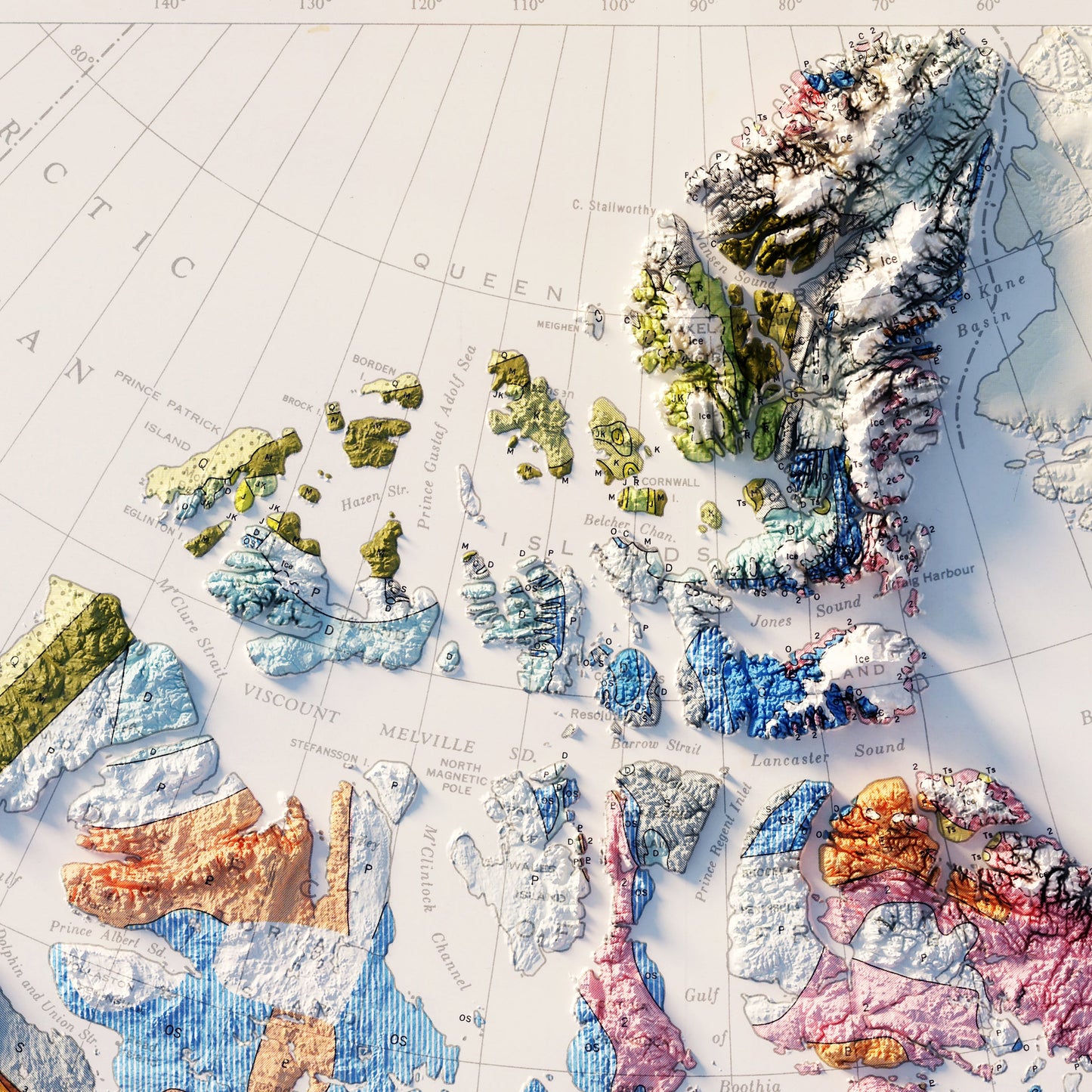 Canada 1956 Shaded Relief Map