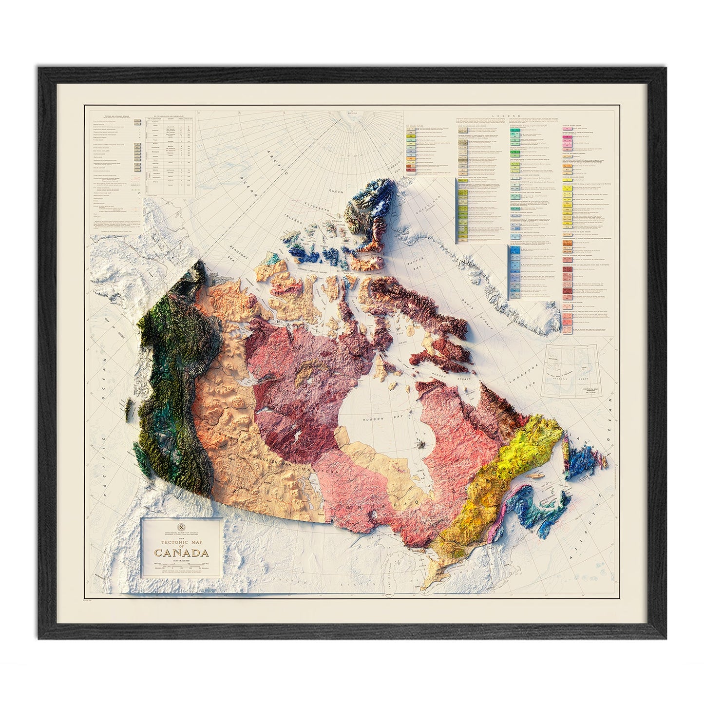 Vintage Canada Shaded Relief Map - 1968