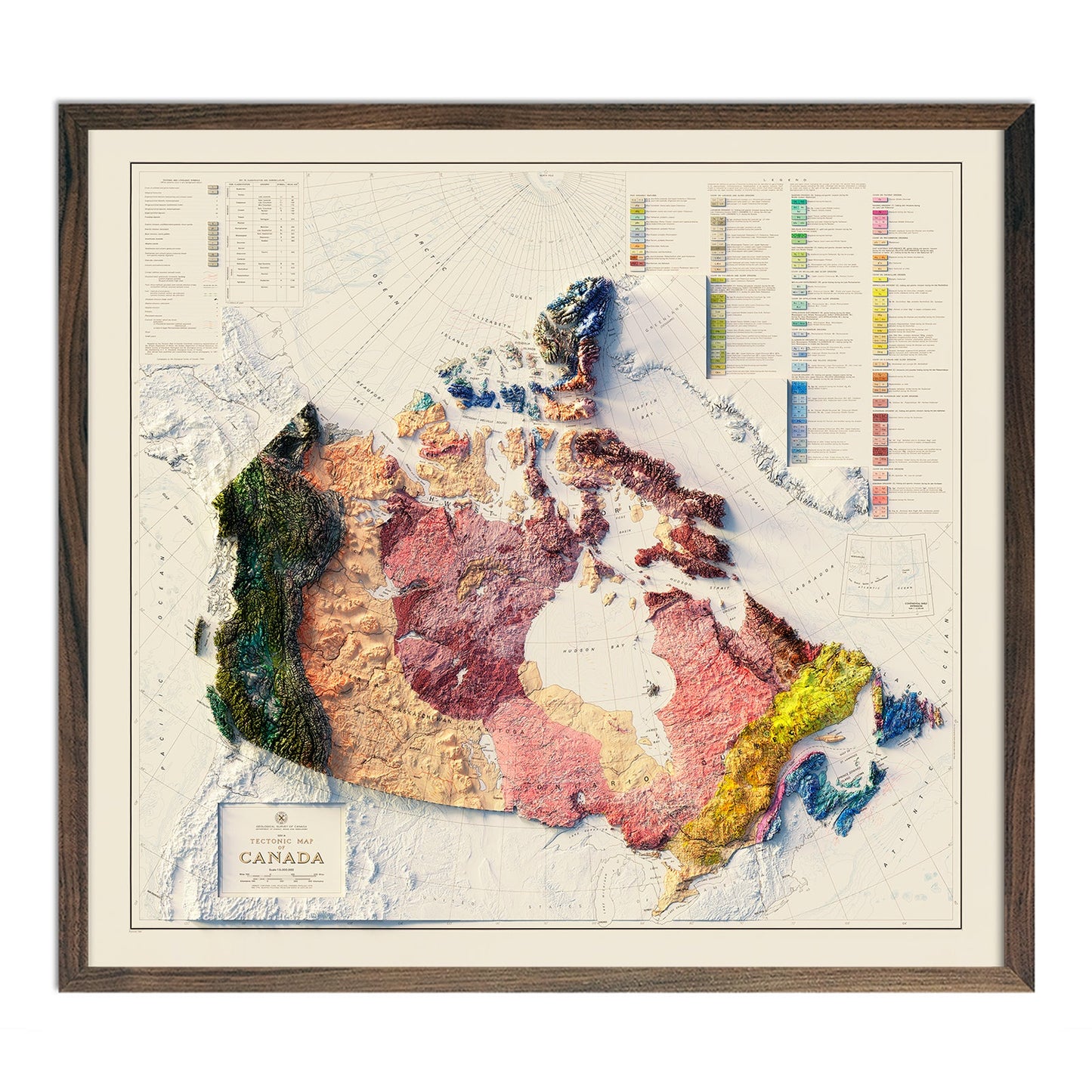 Vintage Canada Shaded Relief Map - 1968