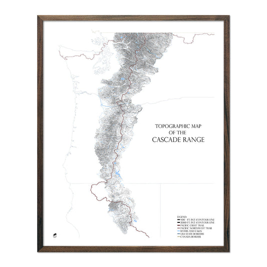 Map of Cascade Mountains Range