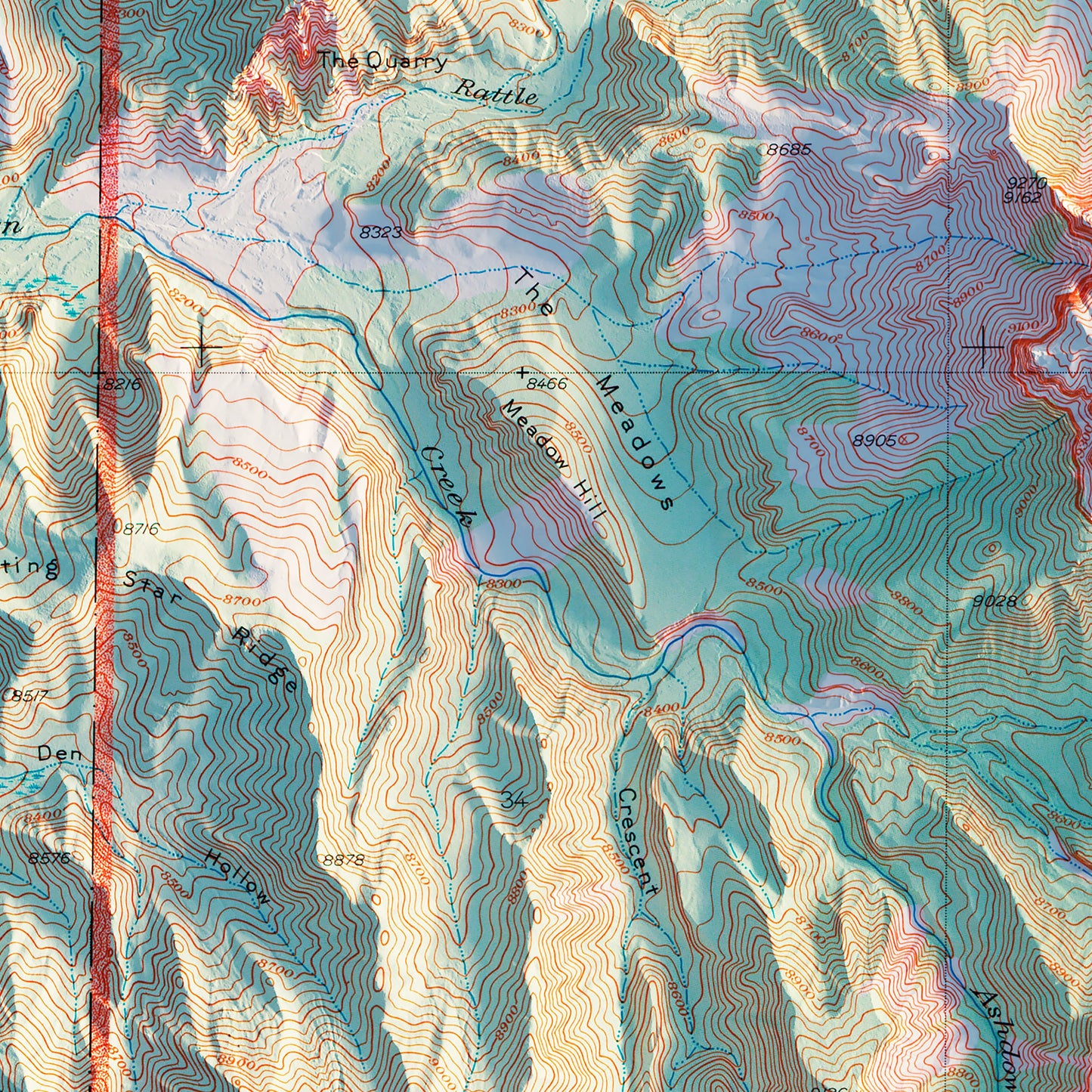 Cedar Breaks 1936 Shaded Relief Map