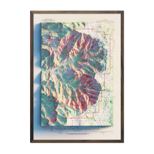 Vintage Cedar Breaks Relief Map - 1936