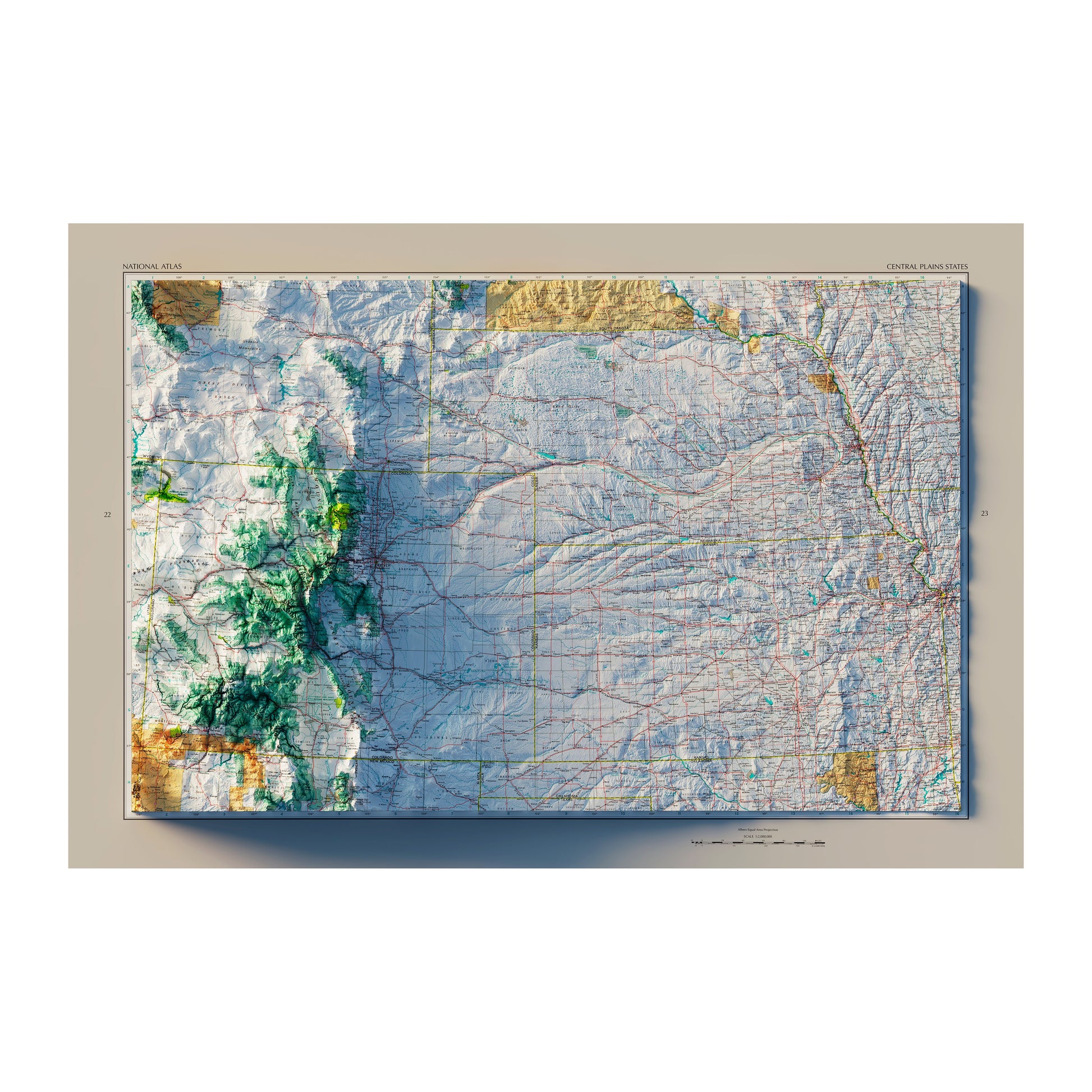 Vintage Central Pains Relief Map - 1970