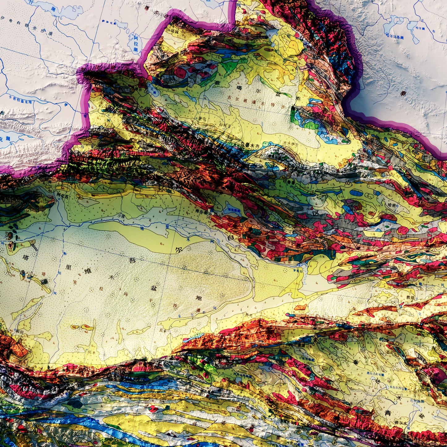 China 1989 Shaded Relief Map
