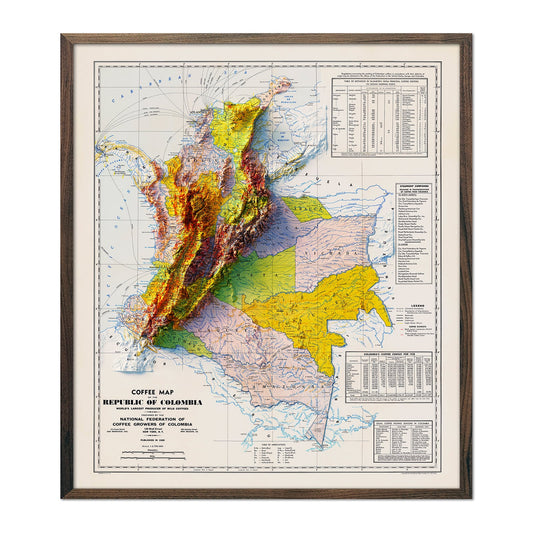1939 Relief Map of Colombia