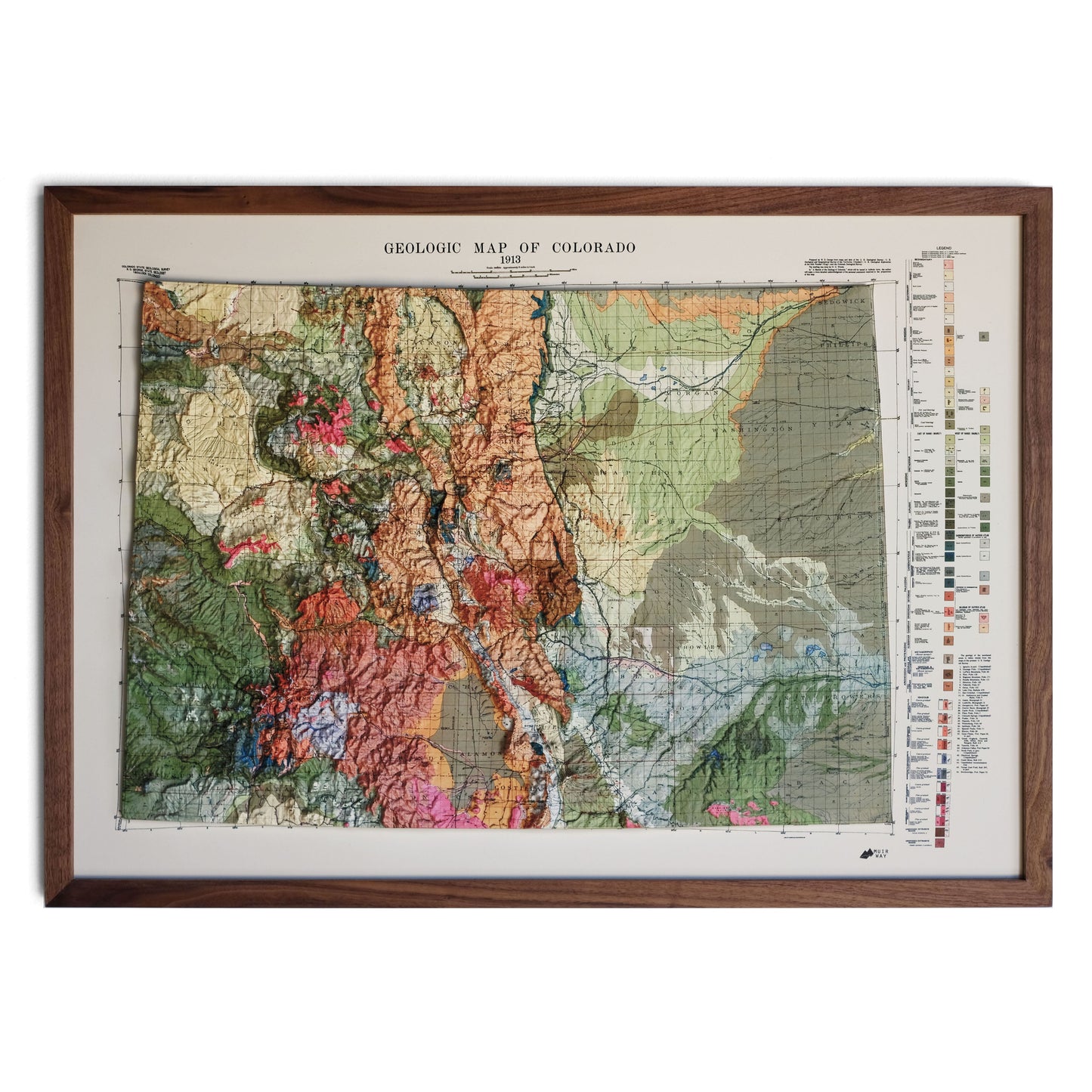 Colorado 1913 3D Raised Relief Map