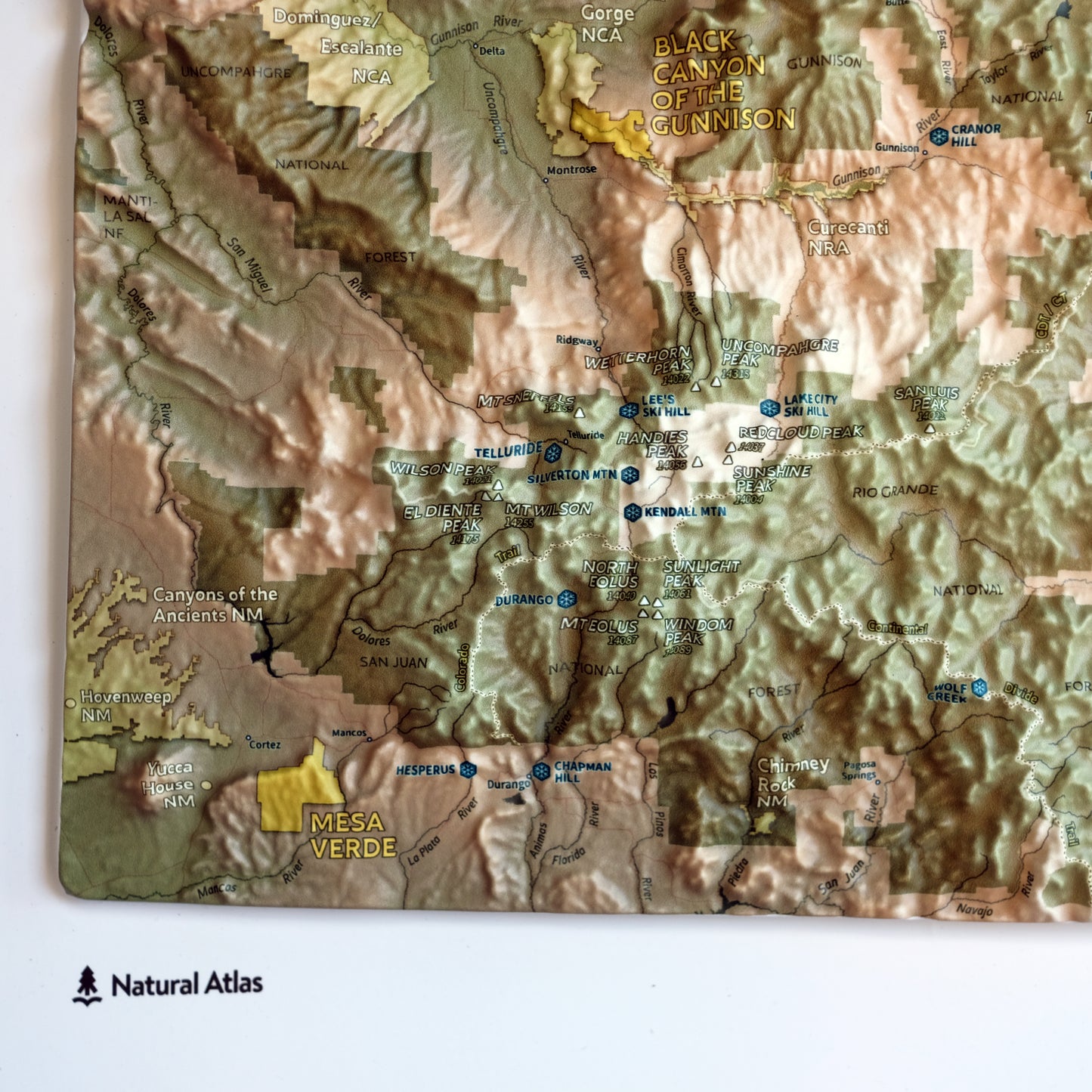 Colorado 14ers 3D Raised Relief Map