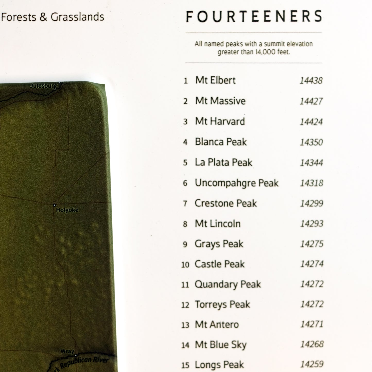 Colorado 14ers 3D Raised Relief Map