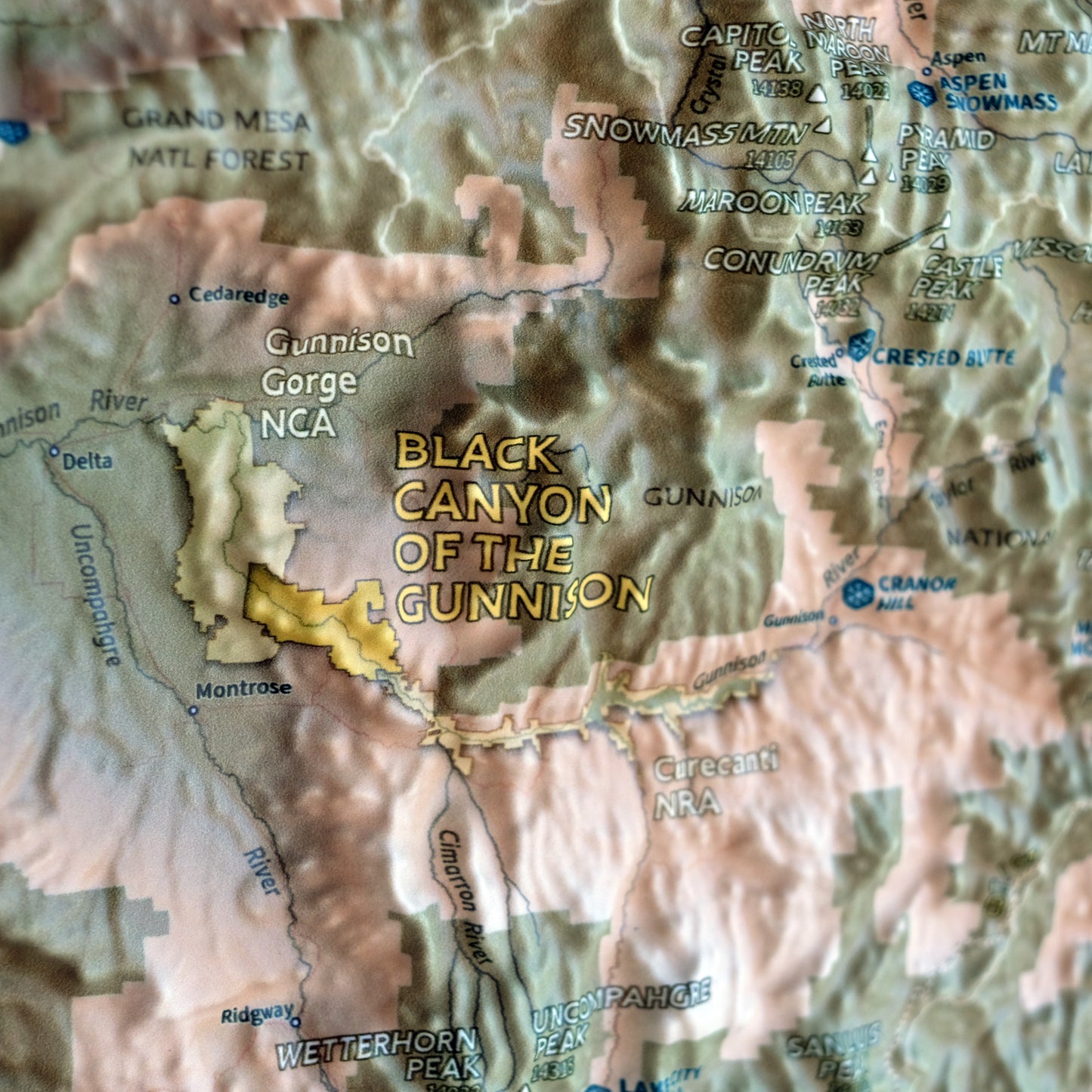 Colorado 14ers 3D Raised Relief Map