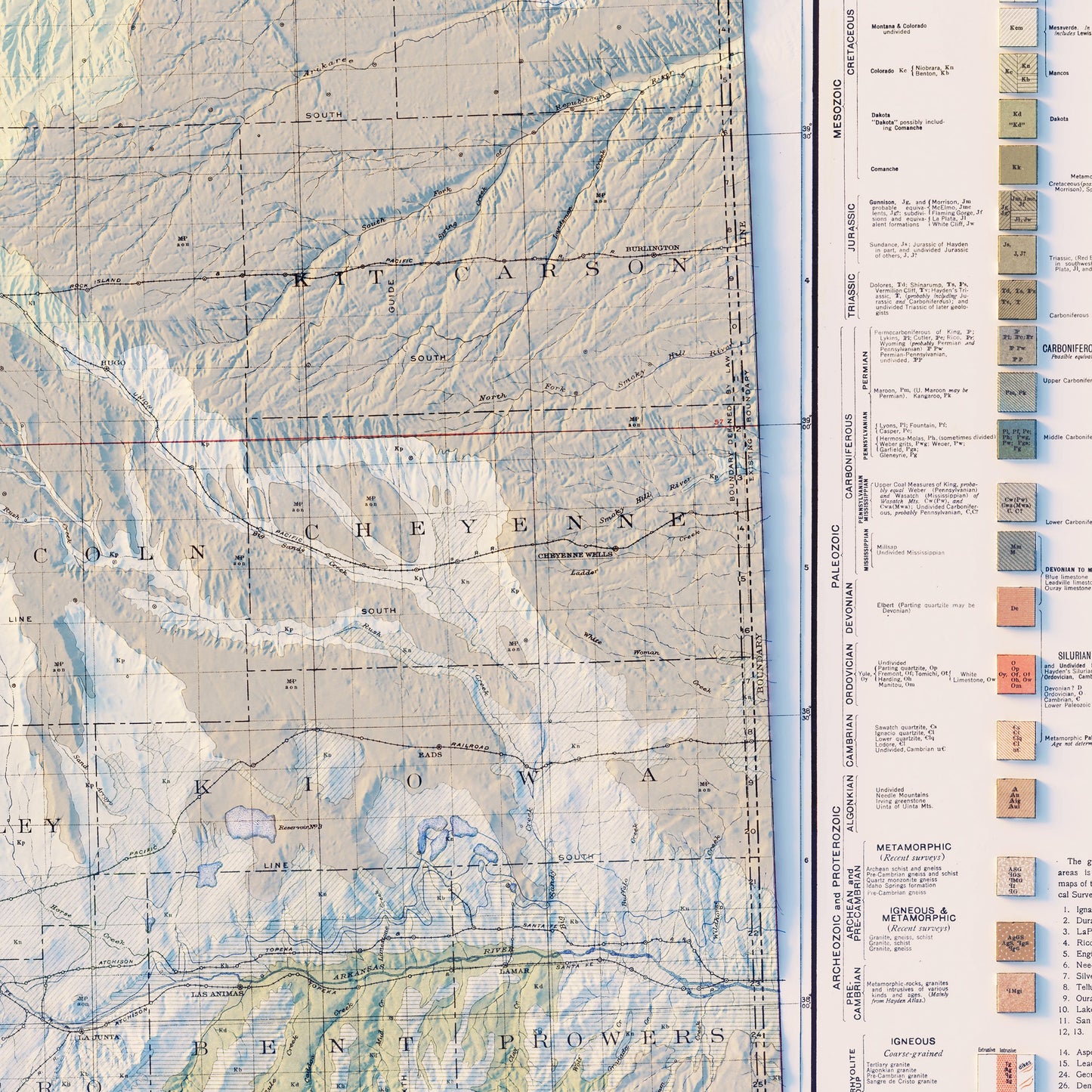 Colorado 1913 Shaded Relief Map