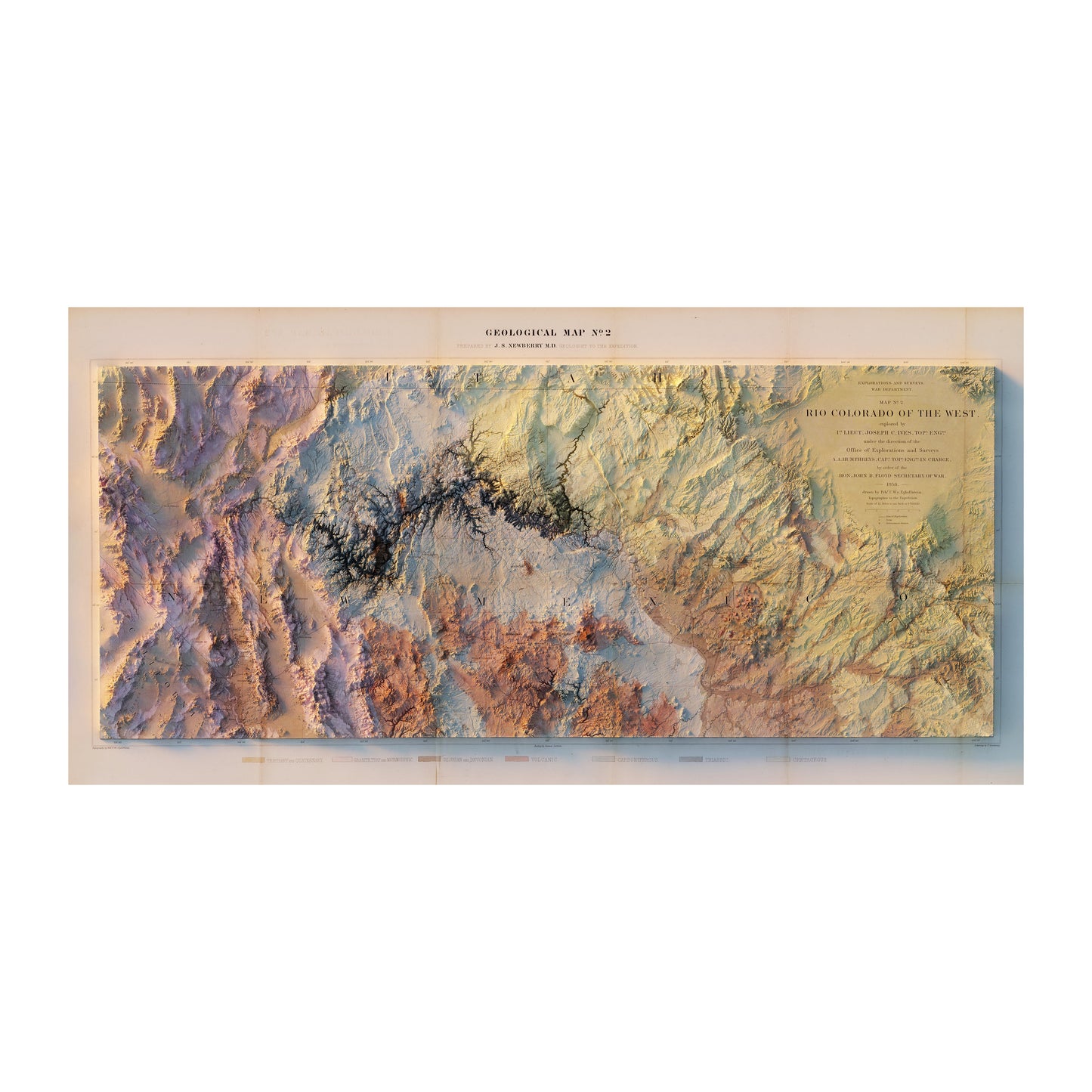 Vintage Colorado River Relief Map - 1858